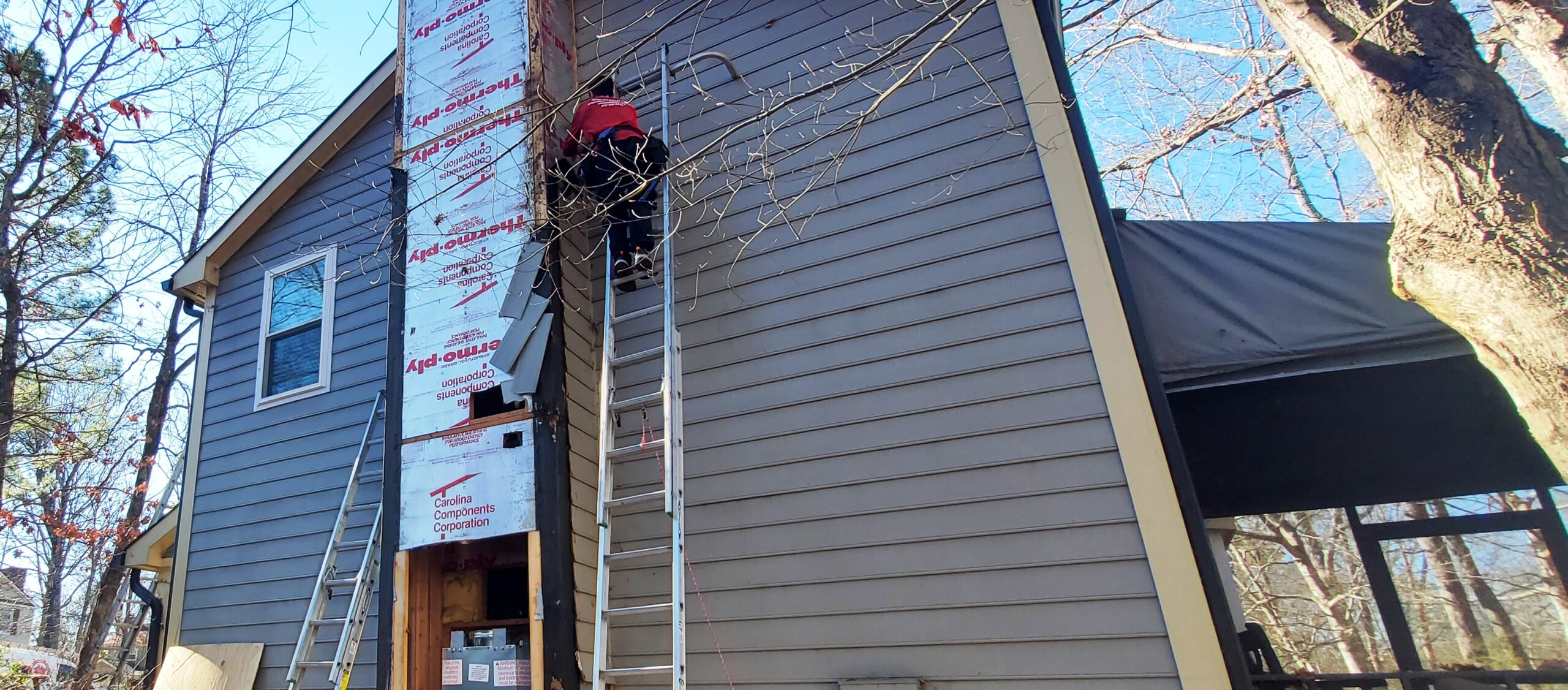 chimney leak siding damage